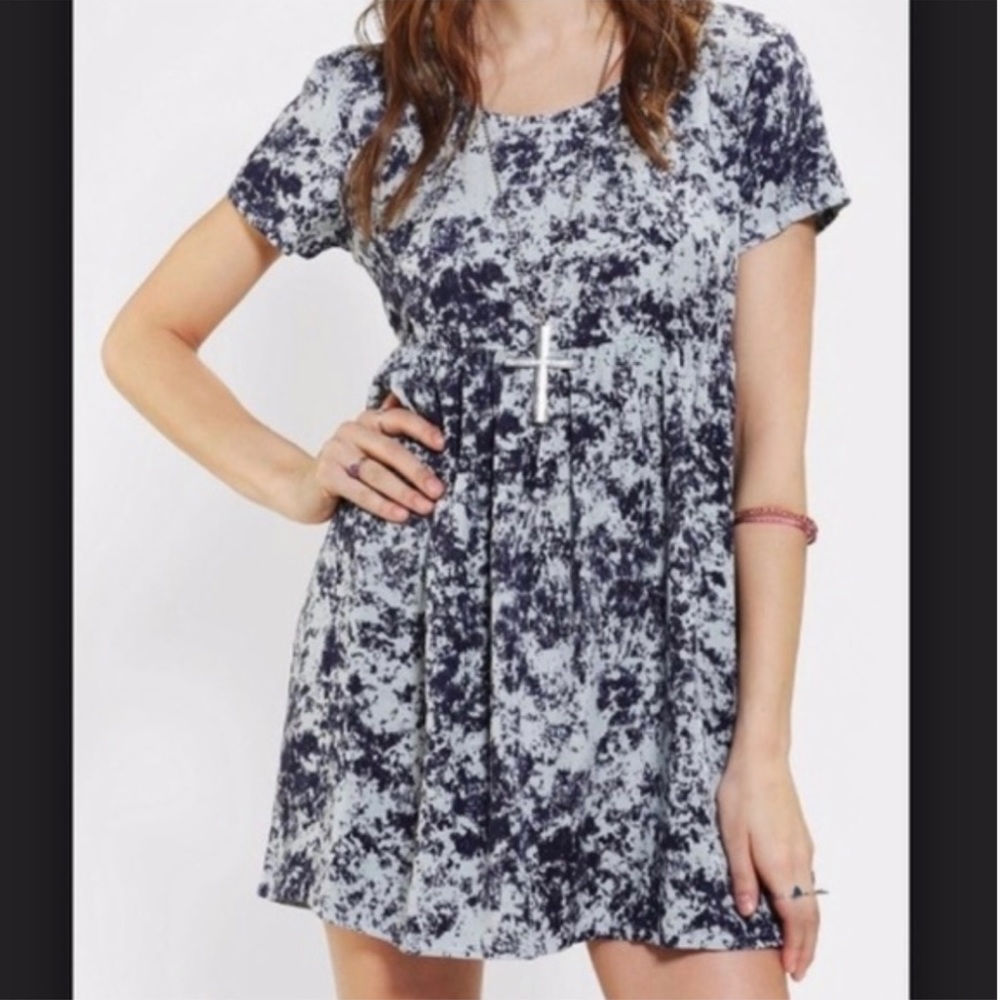 Urban Outfitters Blue Tie Dye Babydoll Dress